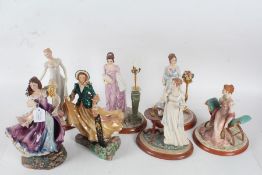 Five Frankin Mint 'Jane Austen' figurines, together with Charlotte Bronte's 'Jane Eyre' and Emily