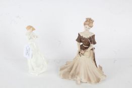Coalport Age of Elegance figurine, and Royal Doulton Sentiments 'Thankyou' figurine (2)