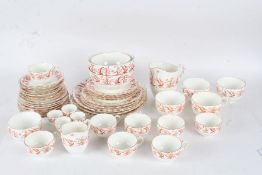 Quantity of Coalport porcelain dinner, tea and coffee ware, all decorated with iron red geese and