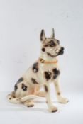 Large porcelain Great Dane, with black and white spots, 39cm tall