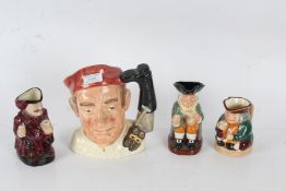 Four Royal Doulton Toby and character jugs, to include Happy John, Falstaff, Honest Measure and