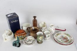 Collection of various ceramics, to include Aynsley vases. Hunting Scenes china by Wedgwood and Crown