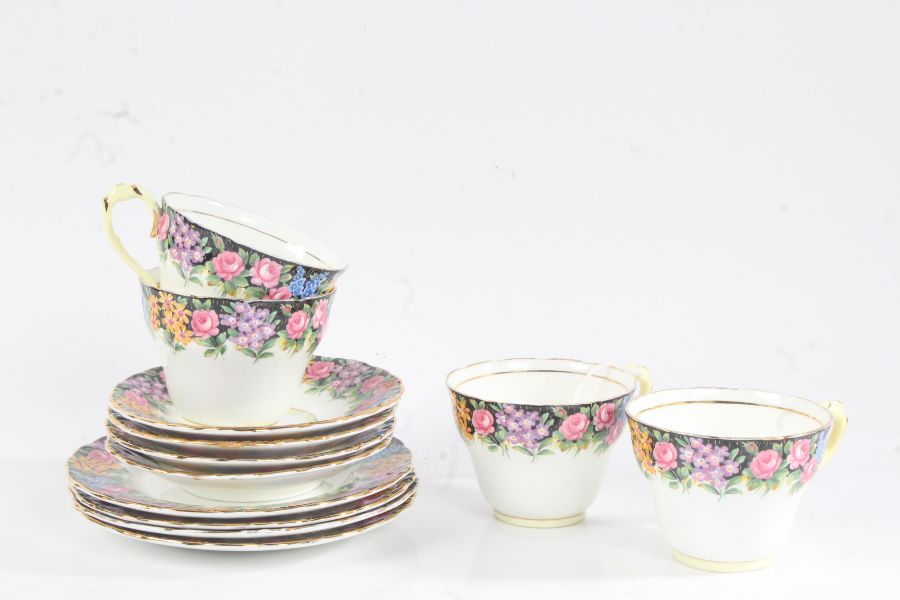 Quantity of Paragon 'Old English Garden' tea ware, comprising four cups, saucers and tea plates ( - Image 2 of 2