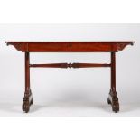 Victorian mahogany library table by Kirby, 545 New Oxford Street, the plateau top above a frieze