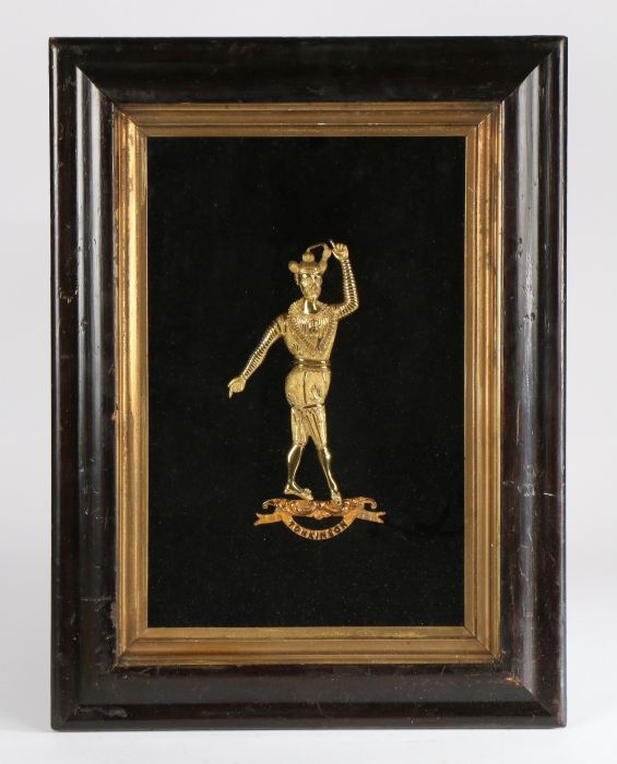 Mid 19th Century gilt metal profile depiction of the acrobat and tightrope walker Tonkinson,