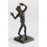 Grand tour bronze depicting a dancing fawn, on a square plinth base, 14cm high