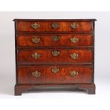 George III mahogany chest of drawers, the rectangular top above four long drawers, 95cm wide, 48cm