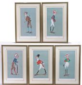 S. Toner, five limited edition sporting prints depicting a gentleman with monocle dressed for