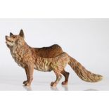 Cold painted bronze pen wipe  modelled as a fox, with bristles to the back, marked "GESCHUTZT" to