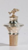 Elizabeth II silver mounted bottle stopper, Birmingham 1990, maker J.B. Chatterley & Sons Ltd. the