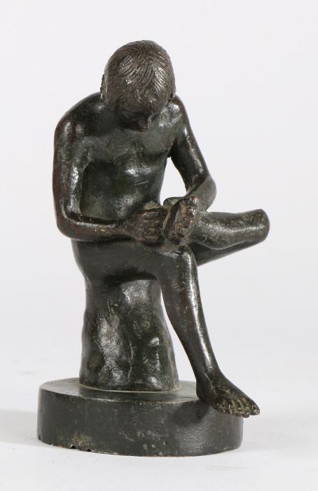 19th Century Grand Tour bronze depicting Spinario, 10cm high