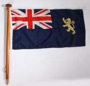 Yacht flagstaff with cleat and flag, 75cm high
