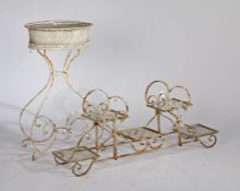 Early 20th Century plant stand, with loops above plant stands, 120cm long, 27cm deep, together