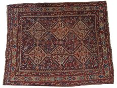 Persian rug, with twin rows of medallions and a border with geometric designs, 198cm long, 159cm