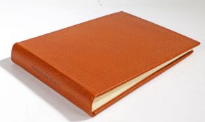 Holland & Holland Shooting Party book/album, with brown leather cover enclosing blank pages with