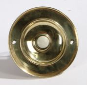 Large early 20th Century 5” polished brass front door electric bell push