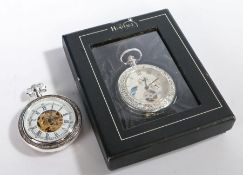 Heritage Collection open face pocket watch, the white dial with Roman numerals and visible