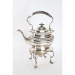 Edward VII silver tea kettle, burner and stand, Chester 1907, maker George Nathan & Ridley Hayes,