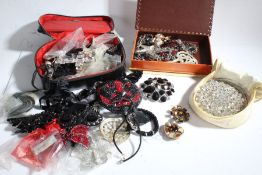 Collection of costume jewellery to include a silver pendant and chain together with necklaces etc (