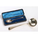 William IV silver ladle, London 1835, maker William Eaton, with old English pattern handle, single