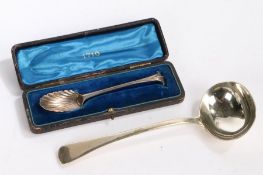 William IV silver ladle, London 1835, maker William Eaton, with old English pattern handle, single