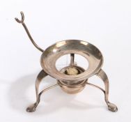 George V silver kettle stand/ warmer, London 1932, maker Walter H Wilson Ltd. the pierced circular