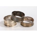 Three silver napkin rings, various dates and makers, 1.1oz (3)