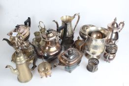 Silver plated ware, to include tea and coffee pots, egg cruets, rose bowl, goblets etc. (qty)