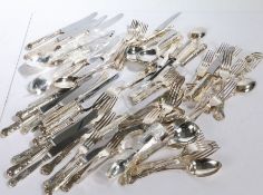 Quantity of Kings pattern table cutlery, various manufacturers, to include table and dessert knives,