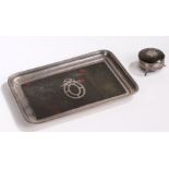 George V silver and tortoiseshell dressing table tray, Birmingham 1919, maker Levi & Salaman, the