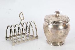 Edward VII silver pot and cover, London 1907, maker Edward Barnard & Sons Ltd. the lid with reeded