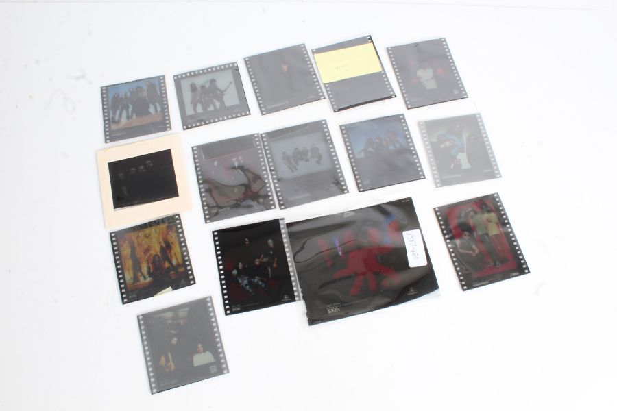 Music press release transparencies. Artists to include Faith No More, Foo Fighters, Marillion,