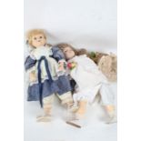 Large Heubach 'Grandma's Dolls' bisque headed doll, numbered 7246, 60cm long, together with an