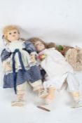 Large Heubach 'Grandma's Dolls' bisque headed doll, numbered 7246, 60cm long, together with an
