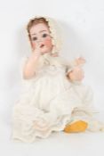 Simon & Halbig bisque headed doll, with sleeping blue eyes, 33cm long approx.