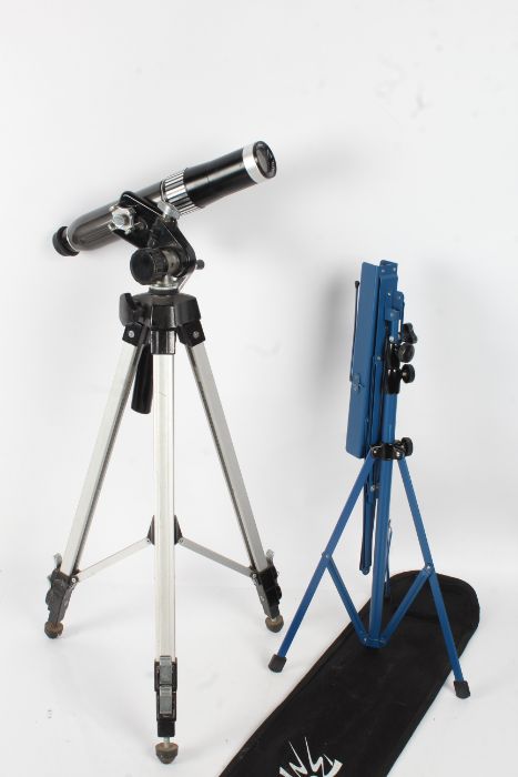 A Solus telescope on a CRE tripod stand together with a blue metal music stand (2)