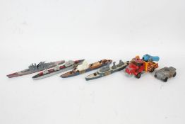 Collection of diecast, to include three Matchbox SeaKIngs, H.M.S Vanguard (Made in Hong Kong), Corgi