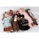 Collection of various porcelain and other dolls, to include 'Sugar Lump' by Joyce Clements, and a