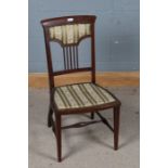 Edwardian upholstered chair with an upholstered back and seat, 82cm high