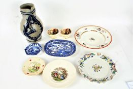 A Collection 19th/20th century various porcelain to include a Minton bowl, Staffordshire plate,