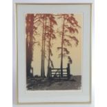 E.J. Wilson, "Gate", limited edition print, signed, titled and numbered 37/50, housed in a gilt