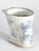Victorian blue and white transfer decorated lavatory, title to the interior of the bowl THE