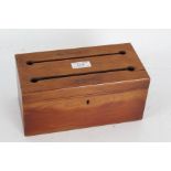 Victorian correspondence letter box, the hinged lid with two slots labelled unanswered and answered,