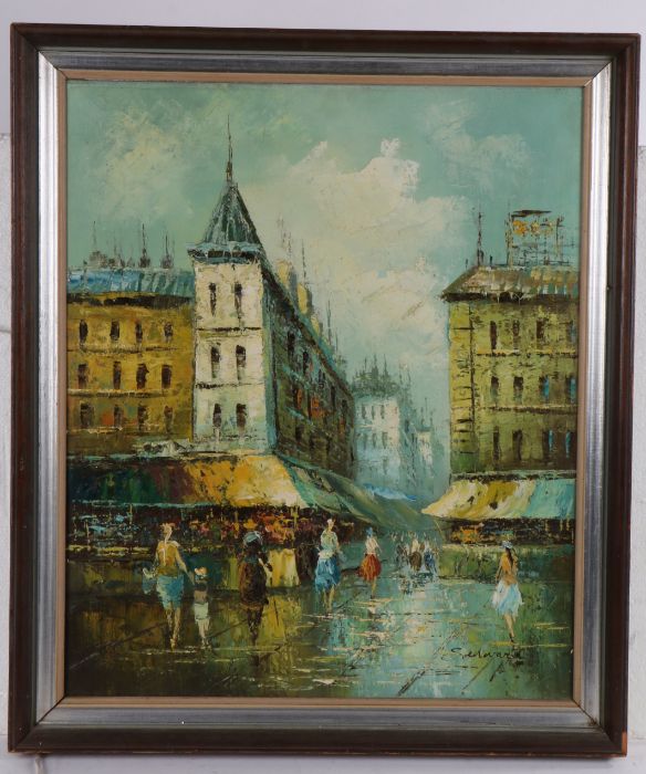 Sedward (20th century) Parisian Street Scene, signed (lower-right), oil on canvas, 56cm x 50cm