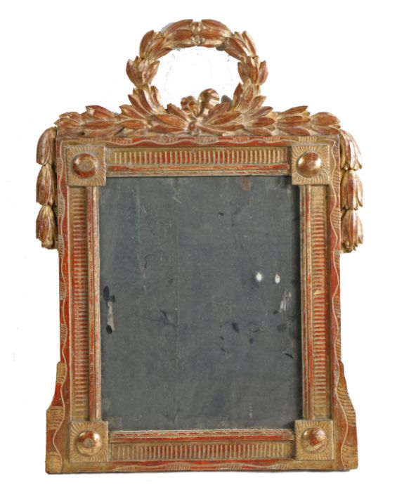 A 19th Century French gilt wood mirror, the rectangular mirror plate within a carved frame and