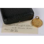 9 carat gold South African Football medal, Season 1906, Six A Side senior competition Won by Pte