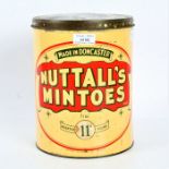 A 20th century Nuttall's Mintoe's made in Doncaster advertising cylindrical tin, 23.5cm high 18cm