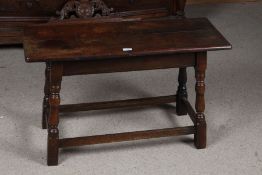 17th century style joined oak long stool, 82cm long, 51cm high