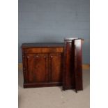 19th century mahogany chiffonier, with gallery back, fitted single frieze drawer with a pair of
