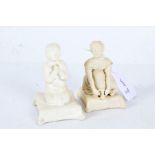 Two 19th century parian figures, possibly Minton, Infant Samuel, 9cm, and Goodnight, 8.5cm tall (2)-